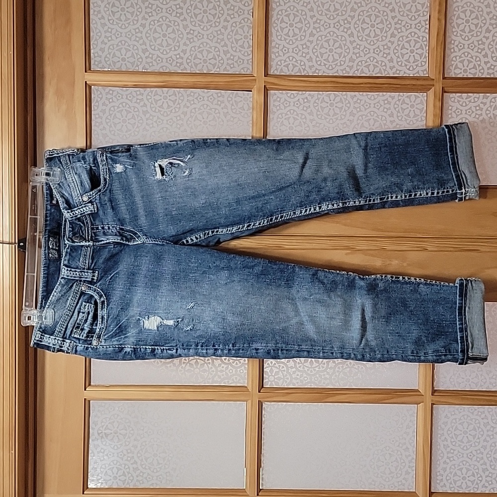 Silver Mid Capri Jeans